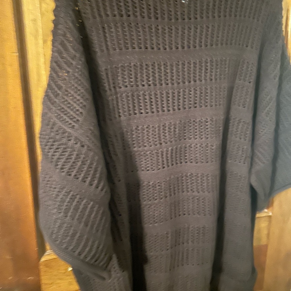 Aerie Brown Crochet Knit Sweater